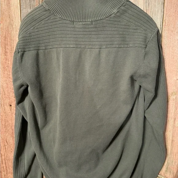 Calvin Klein 1/4 Zip Sweater EUC Mens Large Olive Green JFK Jr. Style 90s - Picture 3 of 6